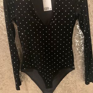 H&H sequin velvet Bodysuit